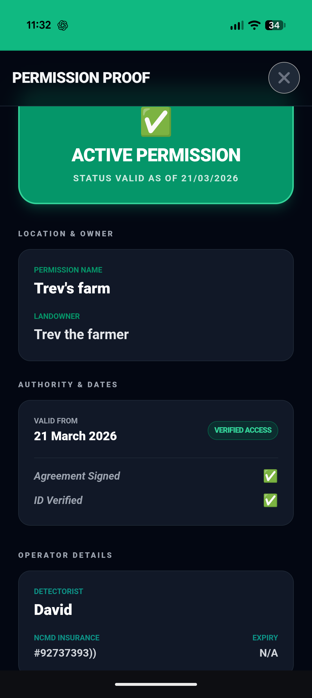 Digital Permission Proof